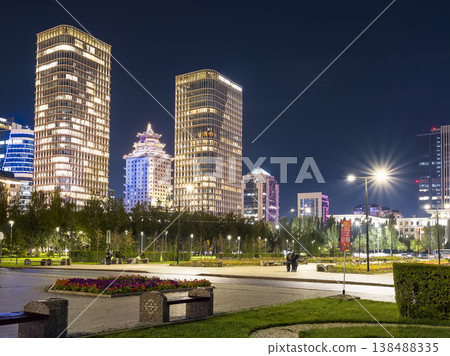 Cityscape and night view of Astana, Kazakhstan Cityscape and night view of Astana, Kazakhstan 138488335