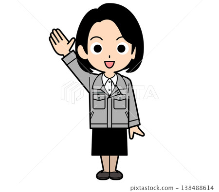 留著一縷捲髮波波頭的女上班族舉手回應。 138488614