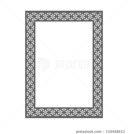 Gray Geometric Floral Pattern Rectangle Frame, Solid Filled Bold Ornamental Tile Border White Cutout Motif Clipart, Premium Decorative Pattern Page Frame, Laser Cut Certificate Invitation Design Gray Geometric Floral Pattern Rectangle Frame, Solid Filled Bold Ornamental Tile Border White Cutout Motif Clipart, Premium Decorative Pattern Page Frame, Laser Cut Certificate Invitation Design 138488652