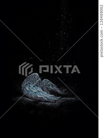 墜落大地的天使之翼：一幅奇幻插畫 138489002