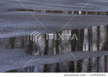 冰凍的湖面 冰凍的湖面 138489363