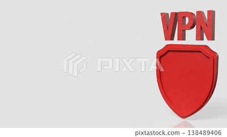 VPN Security Shield Online Privacy Protection Concept 3d render. 138489406