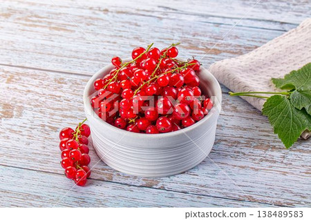Raw ripe sweet juicy red currant 138489583