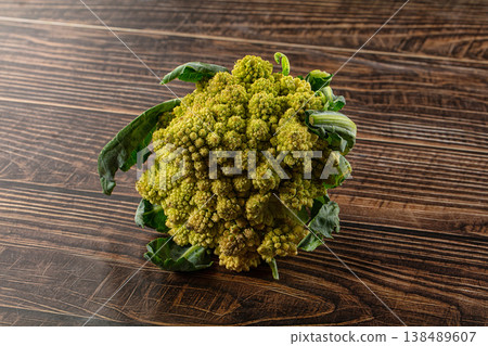 Raw green tasty romanesco cabbage Raw green tasty romanesco cabbage 138489607