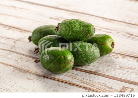 Fresh sweet juicy green feijoa fruit Fresh sweet juicy green feijoa fruit 138489719