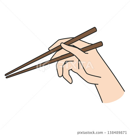Hand with chopsticks Hand with chopsticks 138489871