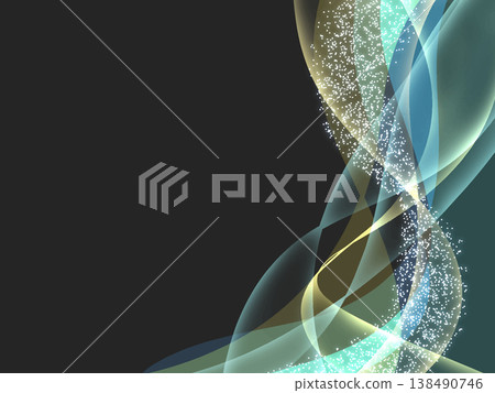 Colorful, translucent waves against a black background. Colorful, translucent waves against a black background. 138490746