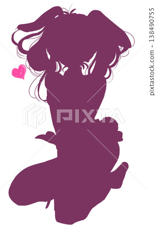 一個打扮成兔女郎的女人的剪影 一個打扮成兔女郎的女人的剪影 138490755