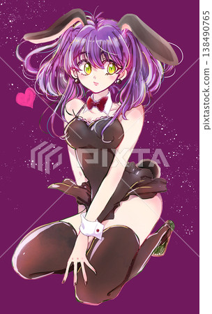 Woman dressed as a bunny girl, black 138490765