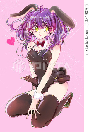 Woman dressed as a bunny girl, black Woman dressed as a bunny girl, black 138490766