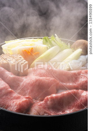 Sukiyaki ingredients and beef Sukiyaki ingredients and beef 138490899