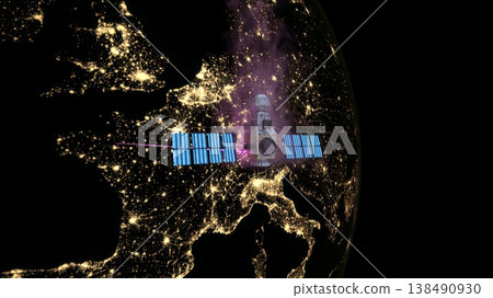 衛星和地球 衛星和地球 138490930