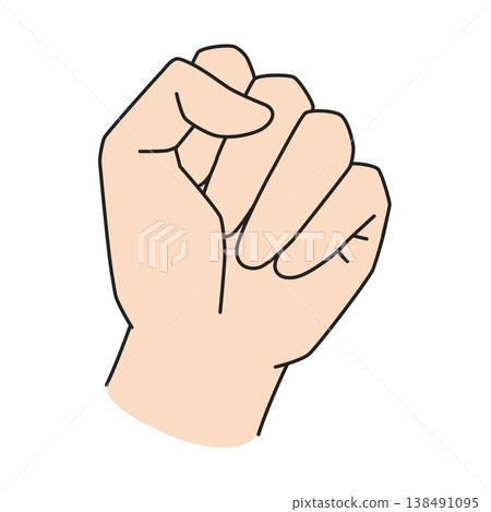 Illustration of a left fist Illustration of a left fist 138491095