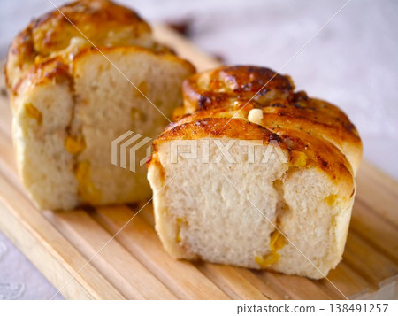 Tuna mayo bread, cross-section 138491257