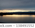 The snow-covered Hakusan mountain range and Shibayama Lagoon bathed in the morning light. 138491552