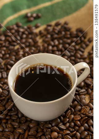 A scene with coffee and beans A scene with coffee and beans 138491579