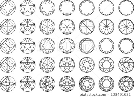Set of polygons drawn with lines Set of polygons drawn with lines 138491621