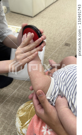 Baby's footprint stamp Baby's footprint stamp 138491743