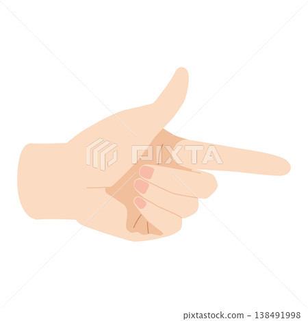 Illustration of a left hand pointing to the right 138491998