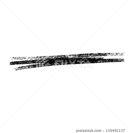 Uneven black crayon underline with raw grain and textured flow for highlighting phrases or notes. Horizontal line detail with authentic handmade appearance. 138492137
