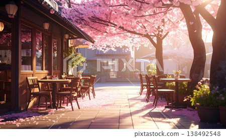 有櫻花的露台 138492548