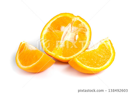Group of Sliced Orange Pieces and Wedges 138492603