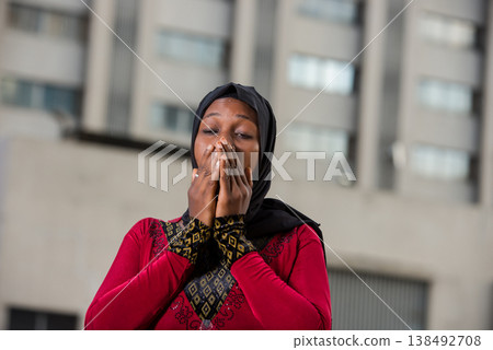 close up of young muslim woman. close up of young muslim woman. 138492708