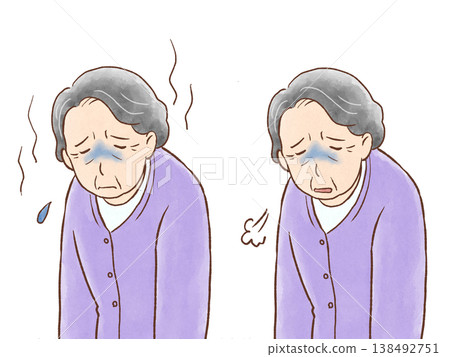 患有憂鬱症和癡呆症的老年婦女 138492751