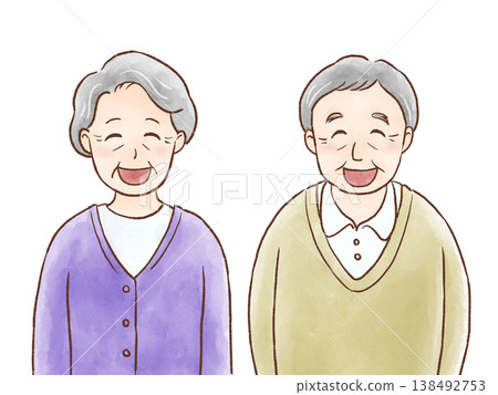Smiling elderly men and women (grandmother and grandfather) Smiling elderly men and women (grandmother and grandfather) 138492753
