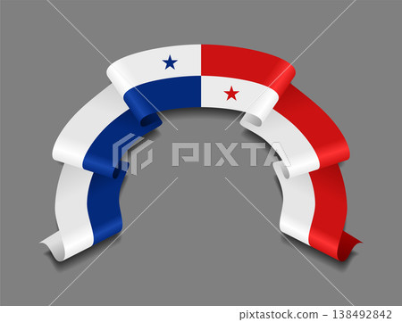 Panama flag wavy ribbon, ideal for patriotic badges, certificates, or cultural design themes. Vector illustration. Panama flag wavy ribbon, ideal for patriotic badges, certificates, or cultural design themes. Vector illustration. 138492842