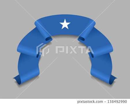 Somalian flag wavy ribbon, ideal for patriotic badges, certificates, or cultural design themes. Vector illustration. Somalian flag wavy ribbon, ideal for patriotic badges, certificates, or cultural design themes. Vector illustration. 138492990