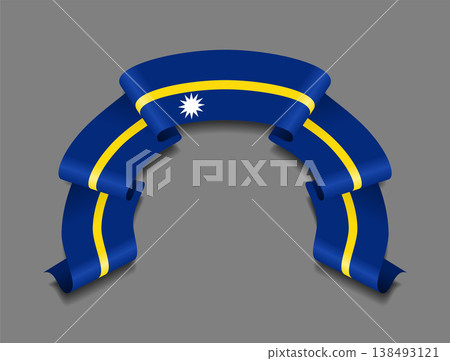 Nauru flag wavy ribbon, ideal for patriotic badges, certificates, or cultural design themes. Vector illustration. Nauru flag wavy ribbon, ideal for patriotic badges, certificates, or cultural design themes. Vector illustration. 138493121