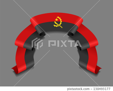 Angolan flag wavy ribbon, ideal for patriotic badges, certificates, or cultural design themes. Vector illustration. Angolan flag wavy ribbon, ideal for patriotic badges, certificates, or cultural design themes. Vector illustration. 138493177