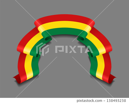 Bolivian flag wavy ribbon, ideal for patriotic badges, certificates, or cultural design themes. Vector illustration. Bolivian flag wavy ribbon, ideal for patriotic badges, certificates, or cultural design themes. Vector illustration. 138493238