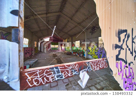 Graffiti Art Abandoned Industrial Building Interior Mojave Desert Urban Decay 138493332