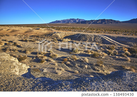Tule Springs Fossil Beds Desert Landscape With Mountains And Golden Hour Light Tule Springs Fossil Beds Desert Landscape With Mountains And Golden Hour Light 138493430