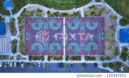 Aerial Basketball Courts Lone Mountain Park Sports Facility Top Down Aerial Basketball Courts Lone Mountain Park Sports Facility Top Down 138493919