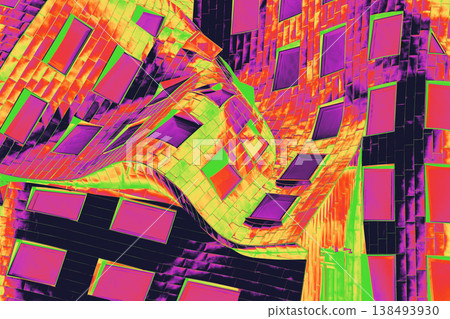 Colorful Infrared Gradient Map Architecture With Abstract Windows Nevada Las Vegas Colorful Infrared Gradient Map Architecture With Abstract Windows Nevada Las Vegas 138493930