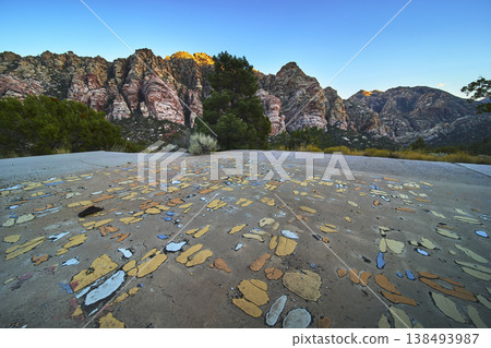 Weathered Foundation and Golden Hour Light at Red Rock Canyon Nevada Weathered Foundation and Golden Hour Light at Red Rock Canyon Nevada 138493987