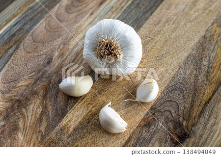 Rustic Food Scene with Garlic 138494049