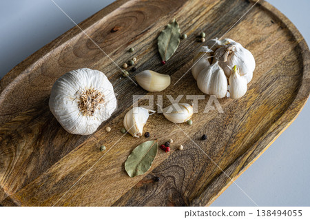 Rustic Kitchen Scene with Garlic Rustic Kitchen Scene with Garlic 138494055