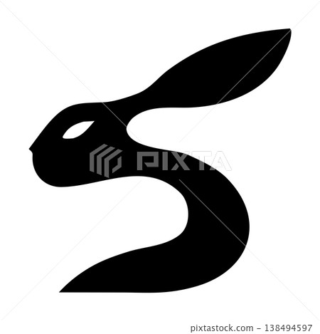 Hand Drawn Rabbit Logo With Artistic Sketch Style Design Hand Drawn Rabbit Logo With Artistic Sketch Style Design 138494597