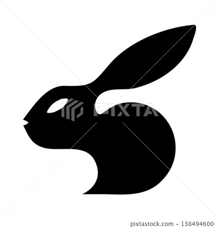 Modern Bunny Logo With Motion Lines And Running Style Modern Bunny Logo With Motion Lines And Running Style 138494600