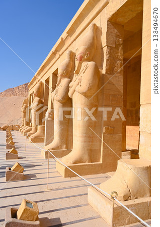 Mortuary Temple of Hatshepsut, Statues of Osiris, Luxor Mortuary Temple of Hatshepsut, Statues of Osiris, Luxor 138494670