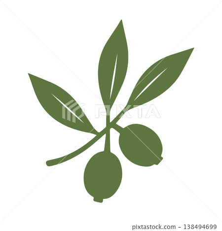 Olive branch with mountain farm logo 138494699