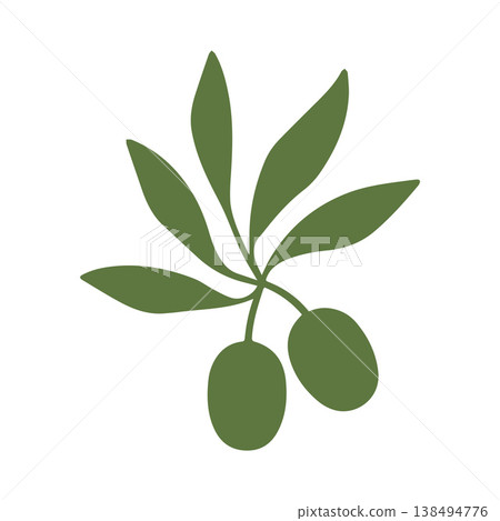 Natural Olive Oil Brand Emblem Mediterranean Style 138494776