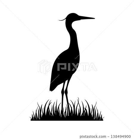 Modern Gradient Heron Bird Logo Identity Design Concept 138494900