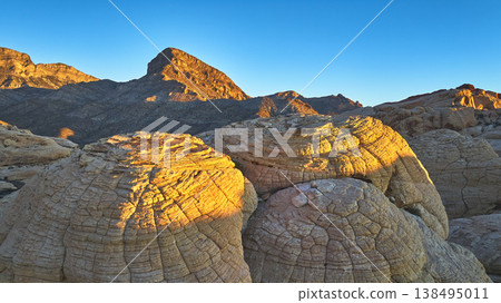 Sunrise Golden Hour Rock Formations and Turtlehead Peak Red Rock Canyon 138495011