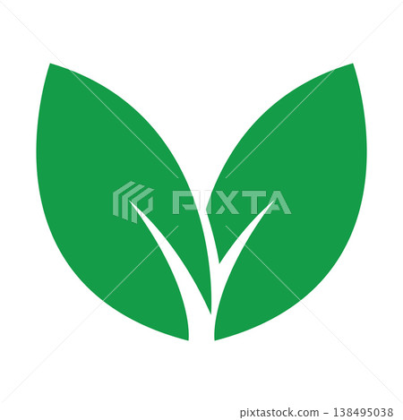 Angular Green Leaf Logo For Modern Eco Tech Brands 138495038