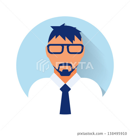 Flat modern minimal avatar icon. Business concept, global communication. Web site user profile. Social media, network elements 138495910